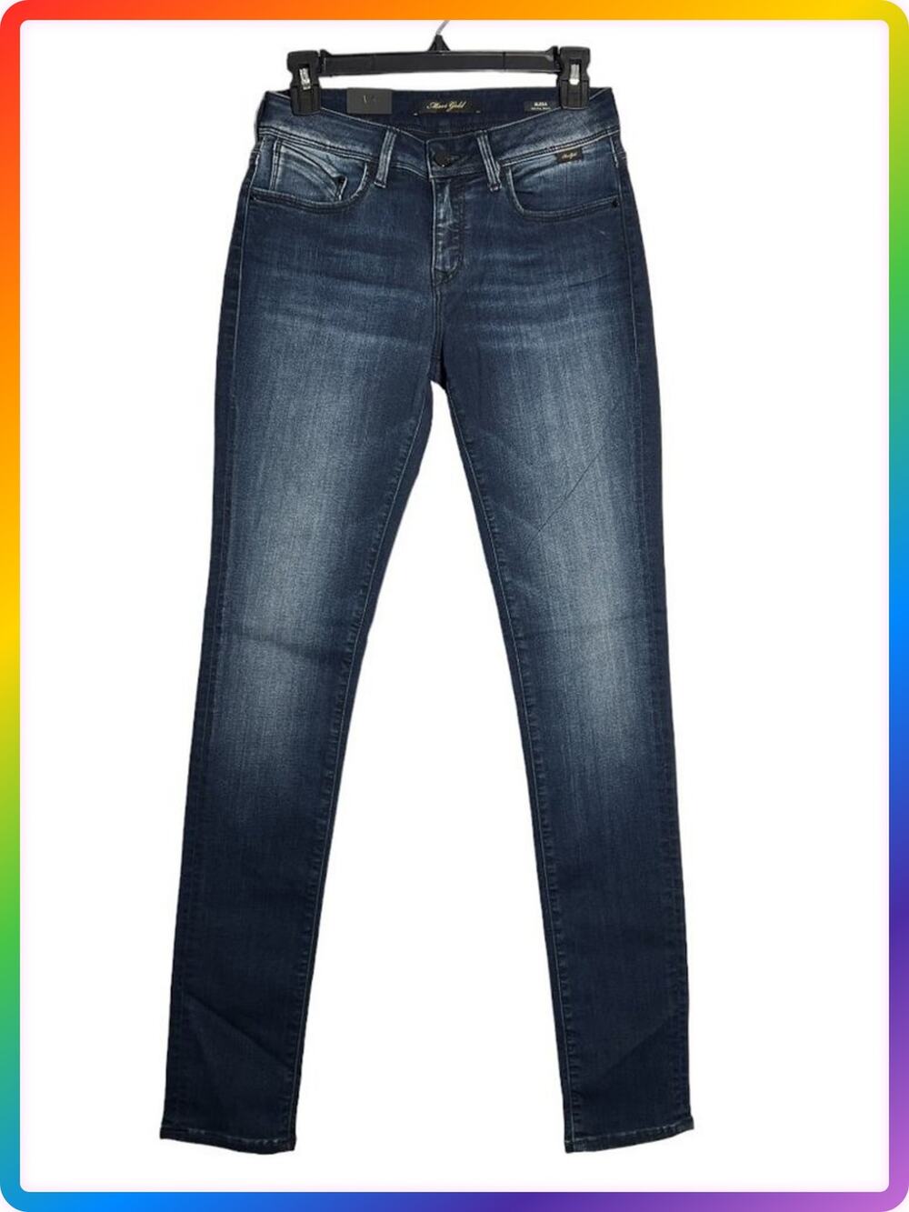 Mavi Gold Alexa Skinny Jeans SIZE 27x33 Indigo Mid Rise Premium Stretch Denim